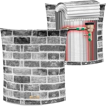 Backflow Preventer Cover Insulated 5 F - 14" W x 18" H Backflow Cover for Winter Pipe Freeze Protection - Sprinkler Covers for Outside - Double Wall Insulation Cover Brick Grey