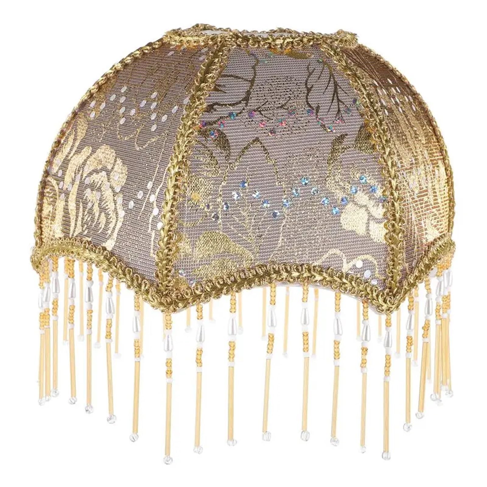 HKYBCF Lamp Shade Umbrella Shaped Lampshade Light Cover Vintage Shade Household Lamp for Bedroom(Golden)
