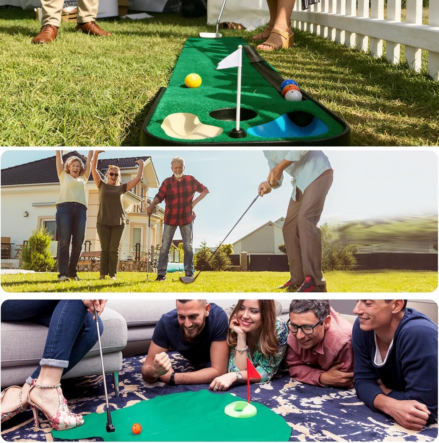 FINGER TEN Golf Practice Balls with Bucket Value 50 Pack, Soft Foam with Limited Flight for Safe Practice, Orange Yellow Pink Bright Colors for Indoor Outdoor Backyard Pool Use