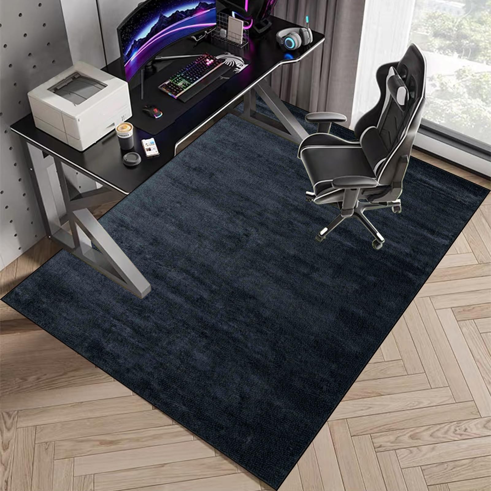 Schreibtischstuhl Unterlage, Bürostuhl Matte, Bodenschutzmatte Bürostuhlunterlage Gaming Teppich, Bodenschutz Bürostuhl Teppichschoner für Hartböden, Parkett, Laminat, Teppichboden 80 x 120 cm