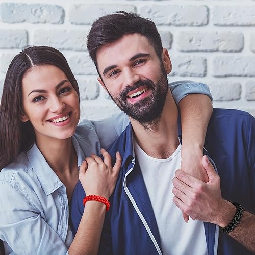 Miniatura 3 de Bellino Pulseras a juego para parejas, pulseras de cuerda trenzada para novio, novia, él y su marido, esposa, aniversario, día de San Valentín,