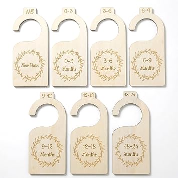 7Pcs Baby Wardrobe Dividers, Wood