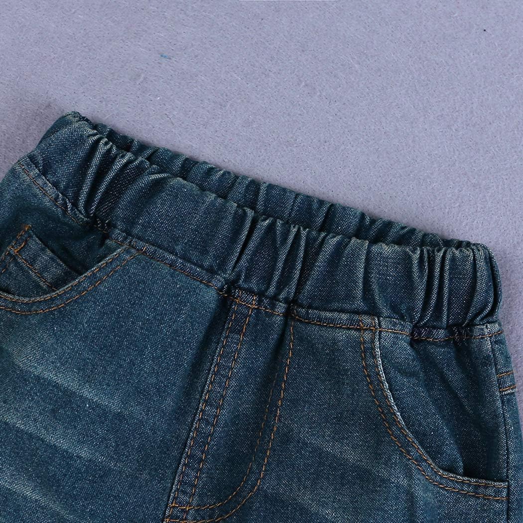 MYGBCPJS 3Pcs Boy Handsome Outfit Set Plaid Shirt + T-Shirt + Suspender Jean Sets - Image 5