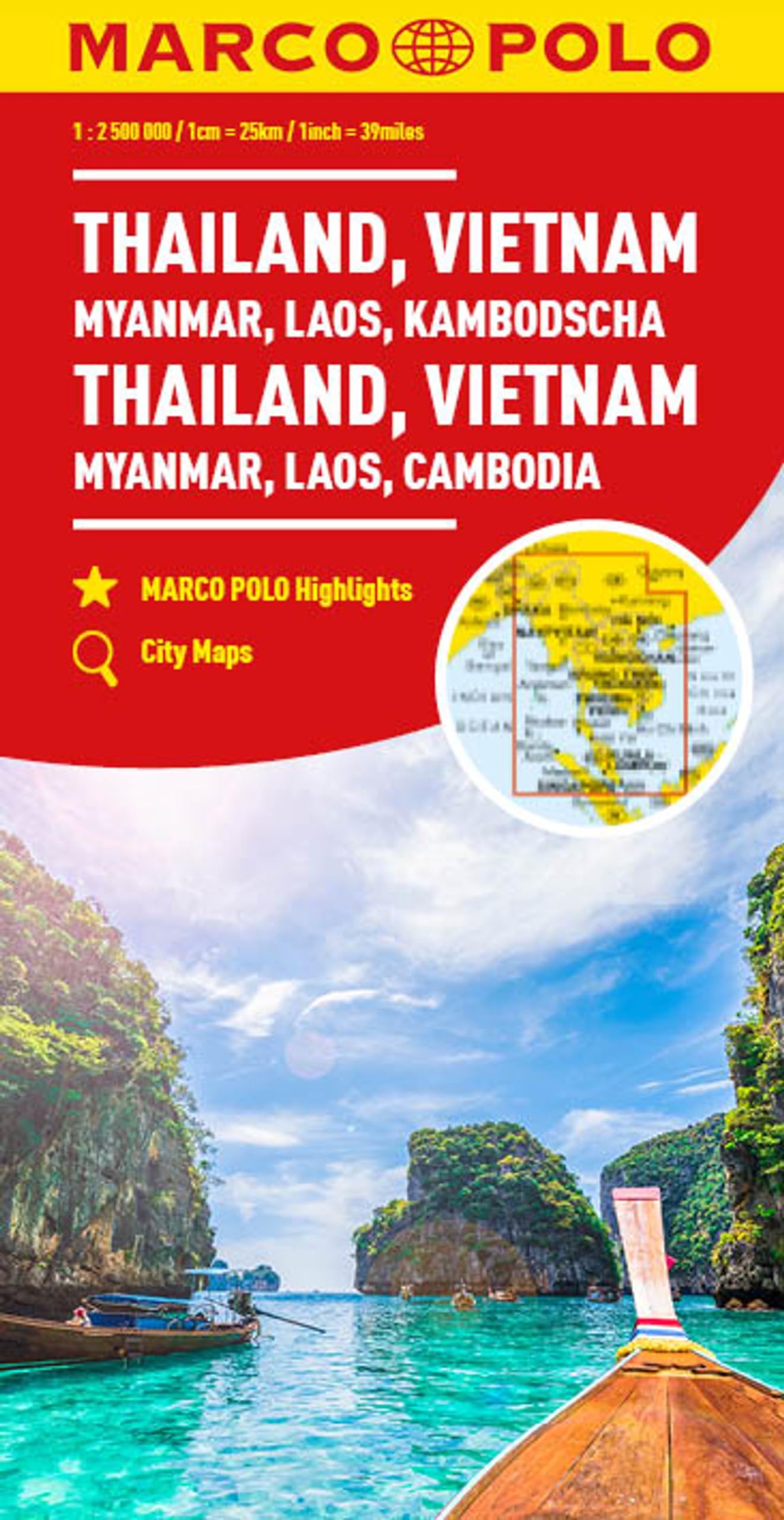 Thailand, Vietnam, Myanmar, Laos, Cambodia Marco Polo Map: Myanmar, Laos, Cambodia (Marco Polo Maps)