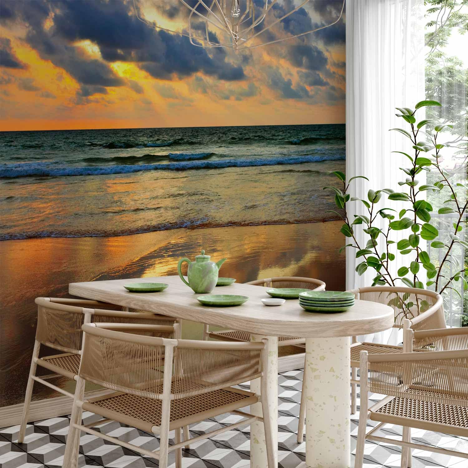 murando - Carta da Parati Moderna per Cameretta, Mare, 350x270 cm