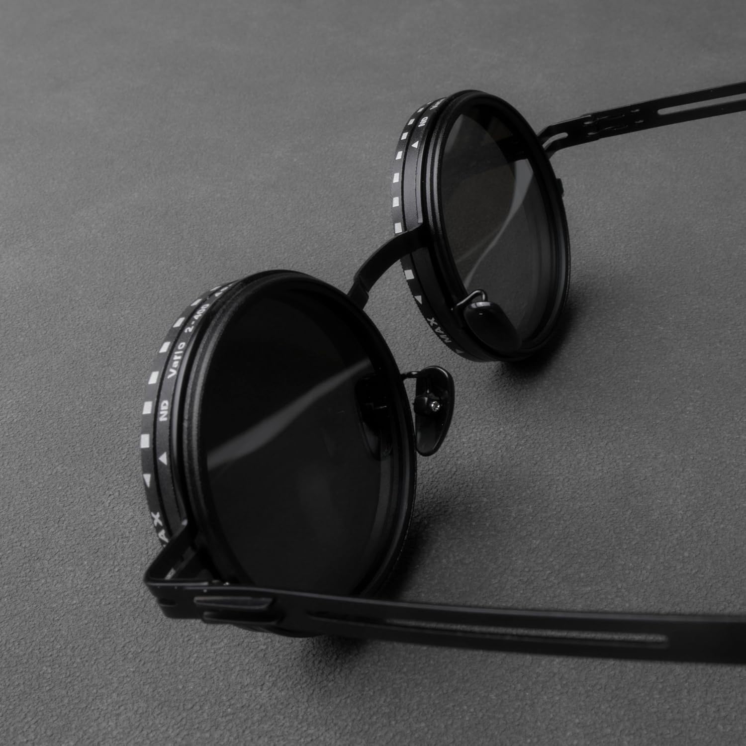 Adjustable Tint Sunglasses, 1-9 Gears Steampunk Retro Metal Round Polarized Glasses with ND Filter Lenses - Image 7