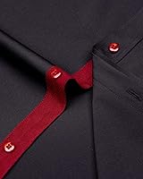 Vista 7 de J.VER Camisa de vestir elástica de manga larga casual para hombre, sin arrugas, ajuste regular, con botones