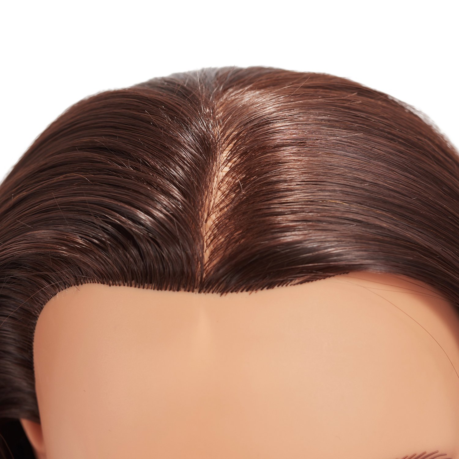 Traininghead 26"-28" Mannequin Head Hair Styling Training Practice Head Manikin Cosmetology Doll Head Synthetic Fiber Hair Hairdressing Training Model with Free Clamp Stand (1813LB0420)