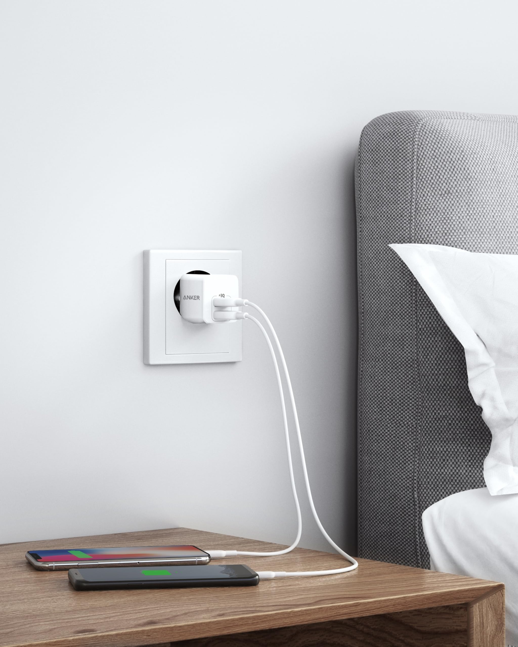 Podwójna ładowarka ścienna Anker PowerPort Mini, wyjątkowo kompaktowa ładowarka USB, wyjście 2,5 A dla iPhone'a XS/XS Max/XR/X/8/7/6/Plus, iPada Pro/Air 2/Mini 4, Samsunga i wielu innych