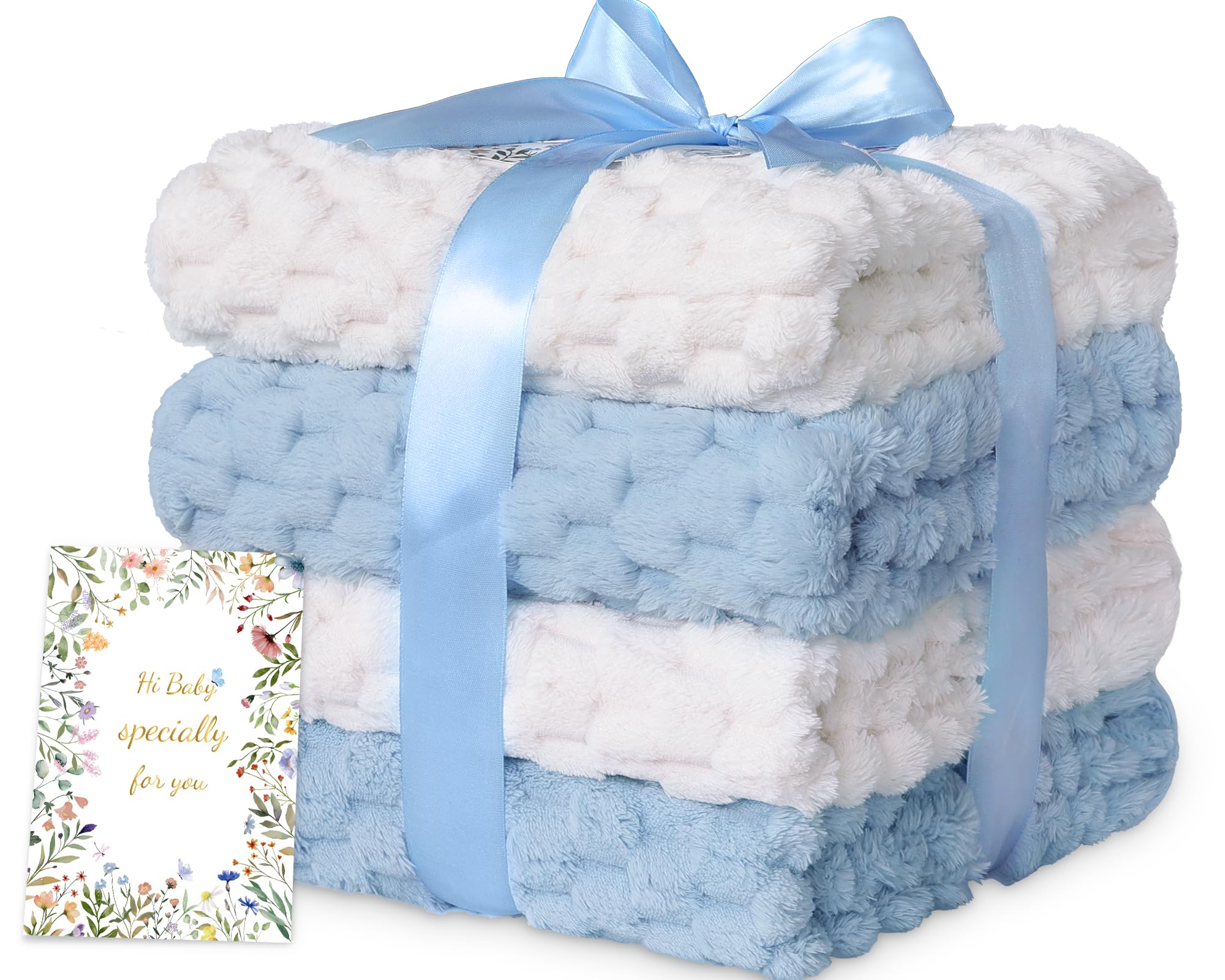 Amazon.com: HOMRITAR 4 Pcs Baby Blanket for Unisex 3D Flannel