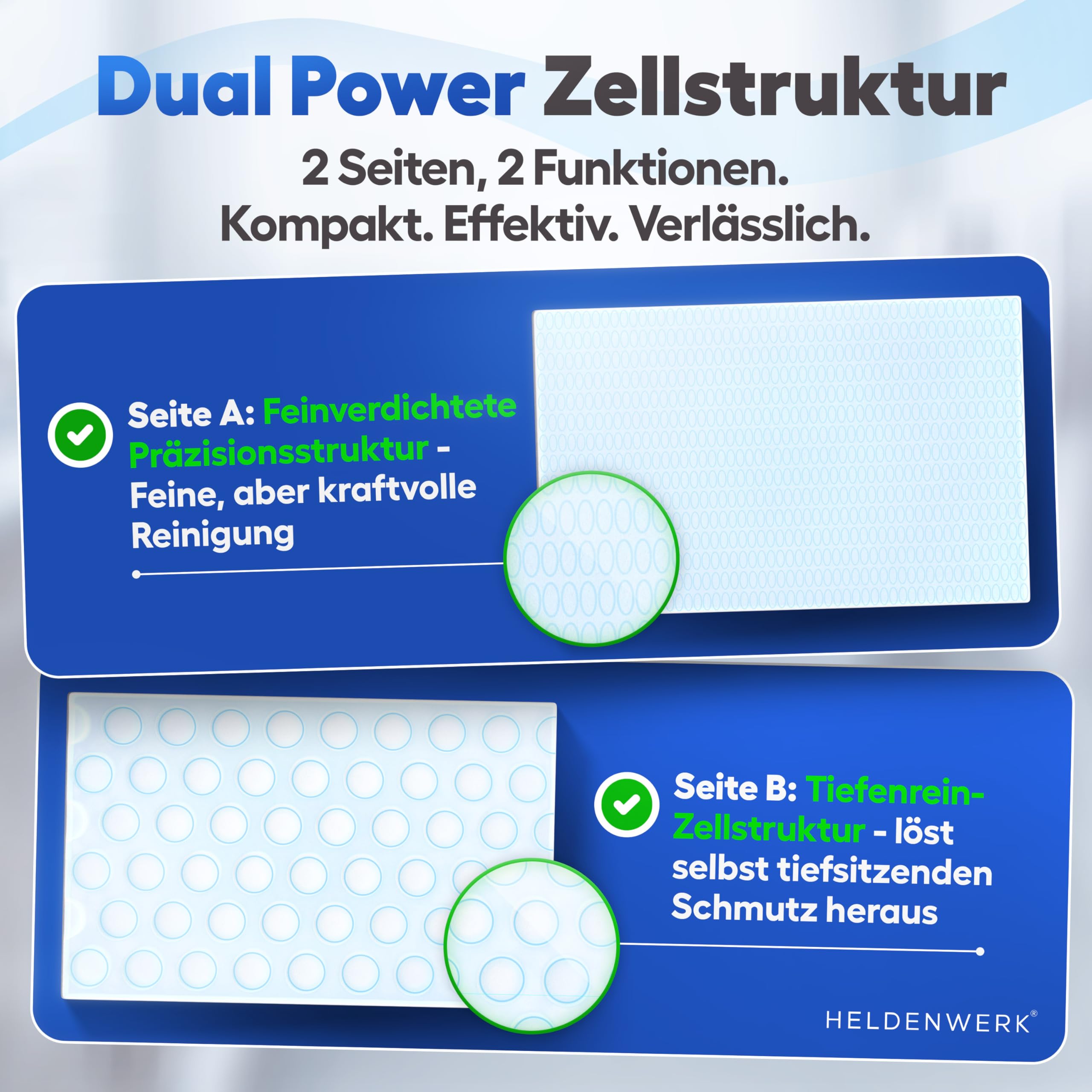HELDENWERK® Gomma per cancellare lo sporco [18+2 Extra] Spugna per cancellare le macchie più ostinate – Magic Eraser & Spugna magica per pareti, cucina, bagno e sneaker, extra resistente