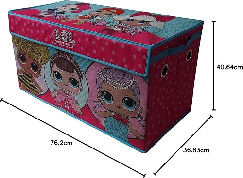 Miniatura 50 de Idea Nuova Cocomelon - Baúl plegable de almacenamiento de juguetes para niños, duradero con tapa Cocomelon,Batman Caballero Oscuro,Azul -