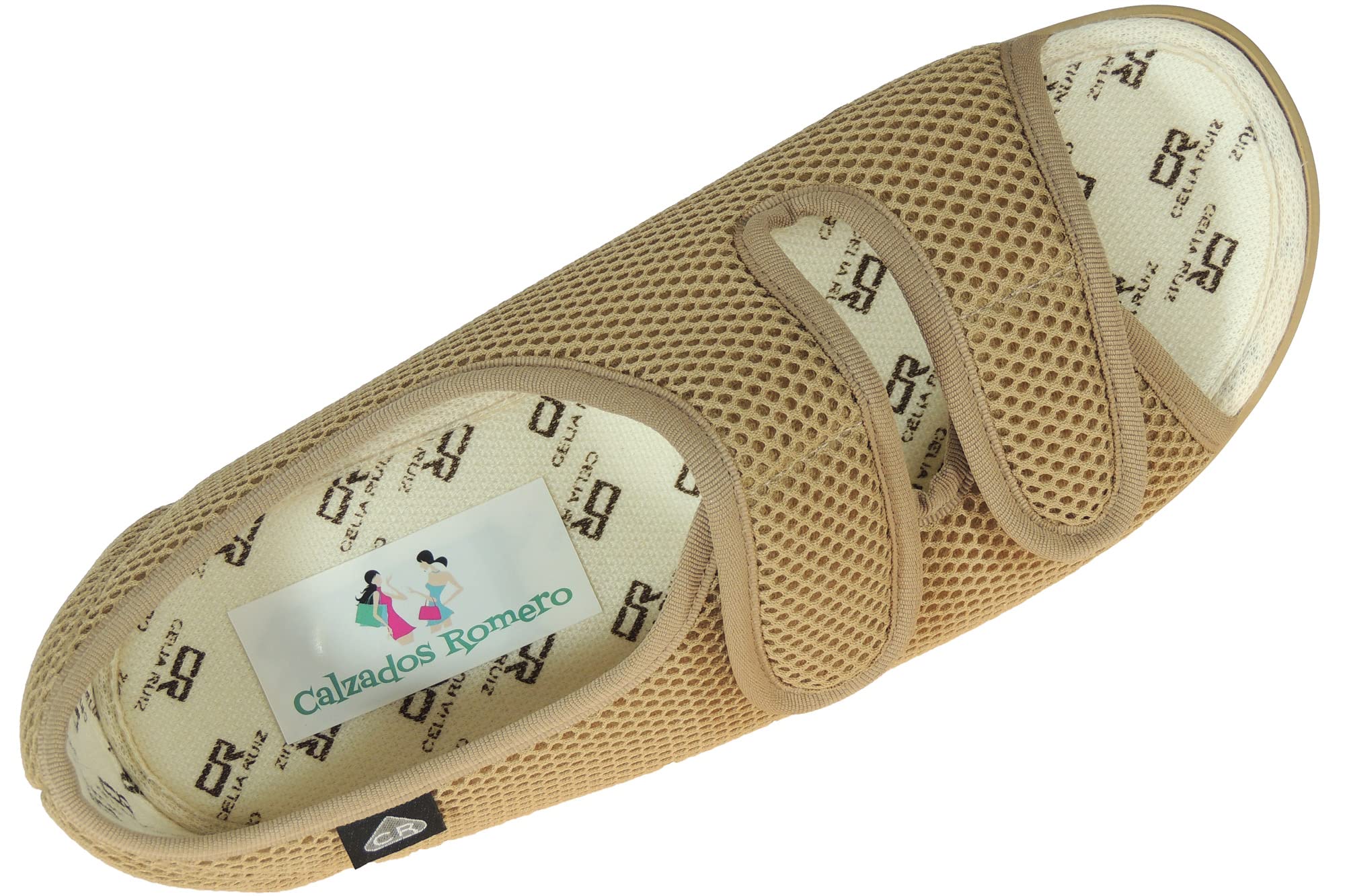 Calzados Romero. Zapatillas Anatómicas para Pies Delicados en Ancho Especial con Tratamiento Antibacteriano para Mujer. Ref. 0476. Beig Talla 39