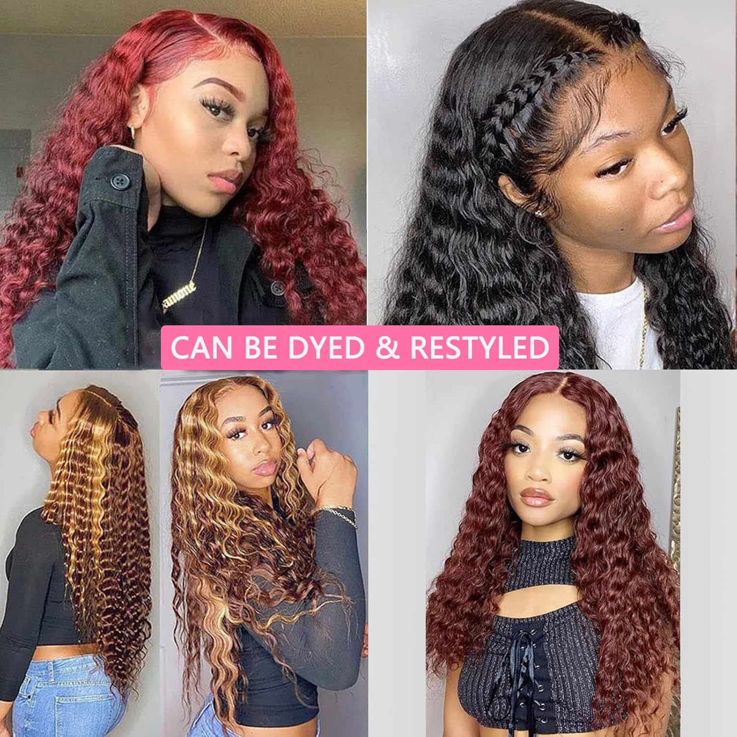 AS Annalier Transparent Lace Front Wigs Human Hair Pre Plucked 4x4 Deep Wave Curly Frontal Closure Human Hair Wigs for Black Women 150% Density (28 Inch)