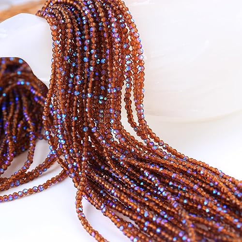 Miniatura 4 de 1200 cuentas de cristal de 0.118 pulgadas para hacer pulseras, 48 cuentas espaciadoras sueltas con corte de diamante facetado para hacer joyas,