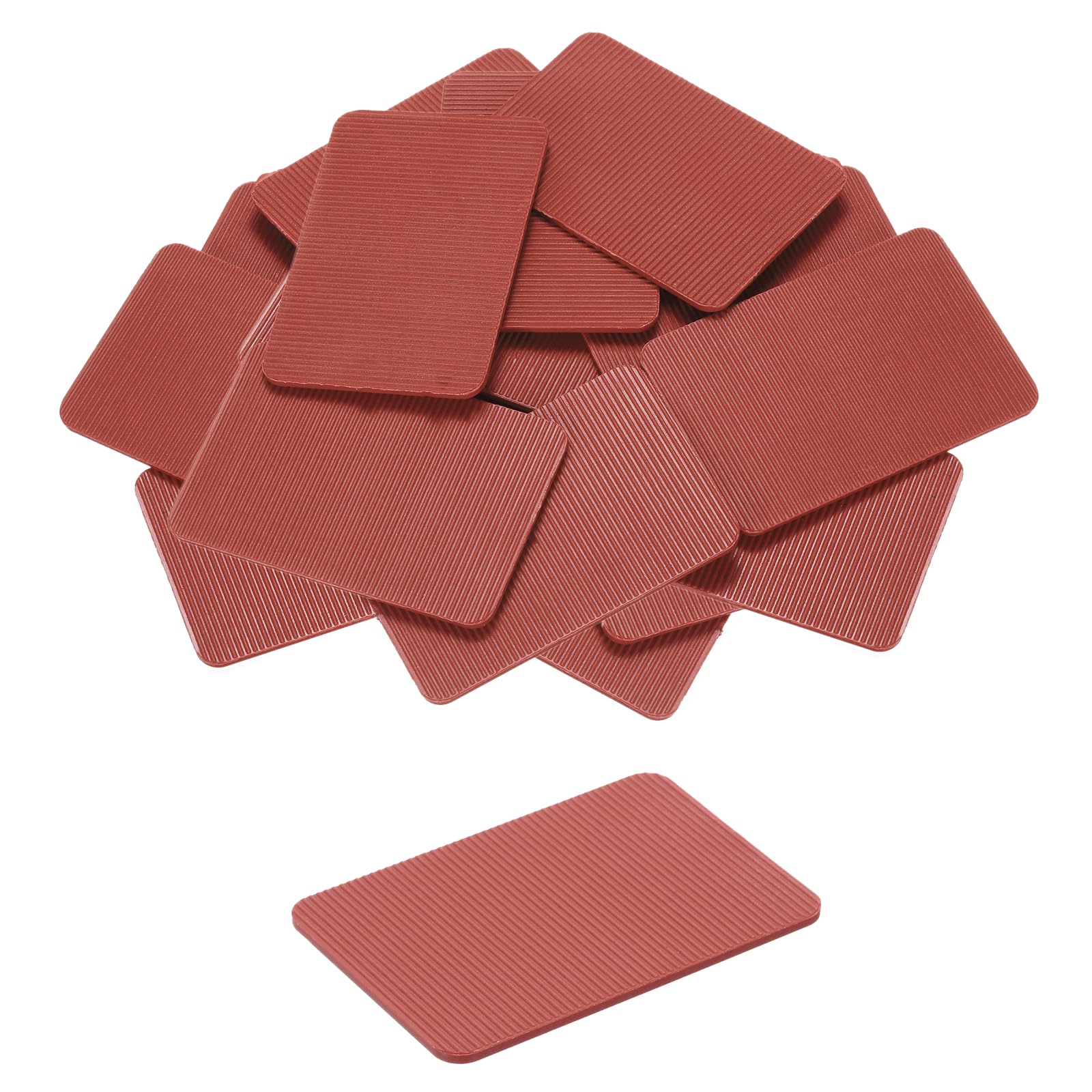 QUARKZMAN 50pcs Cuñas Plásticas, 60x40x2mm (L*An*Grosor) Espaciadores de Plástico Cuñas para Azulejos Placas de Compensación Niveladores Flexibles para Ventanas Muebles Puerta, Rojo
