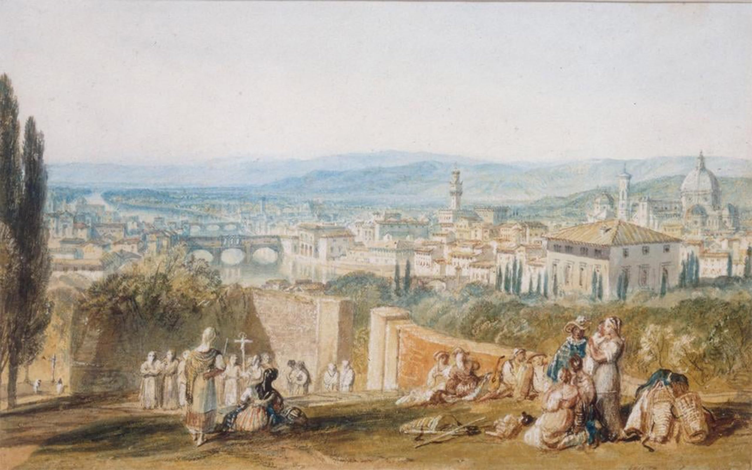 ARTXLXXBN Famous Prints Artwork Pictures Poster Painting Art Florence From the Chiesa Al Monte by Mallord William Turner Artwork Landscape Pictures for Home Decor 60x90cm