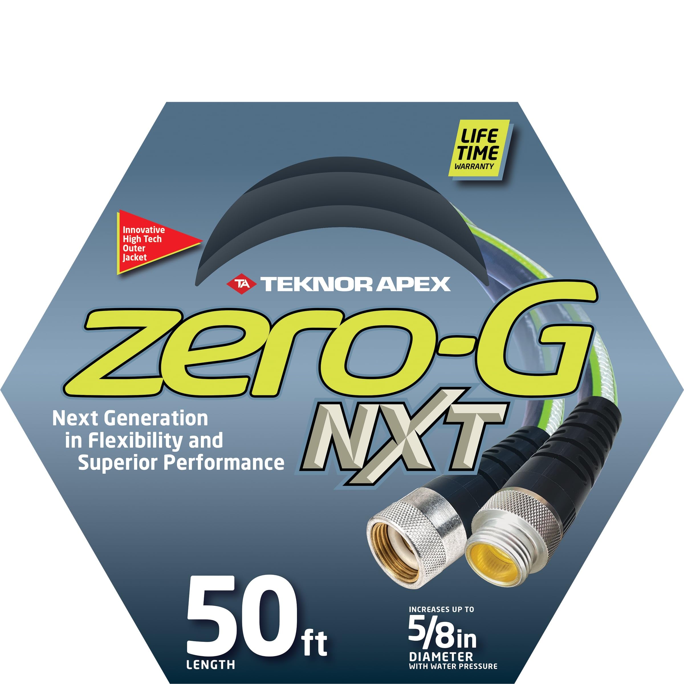 Premium 5/8" x 50' zero-G NXT Durable Kink Free Garden Hose