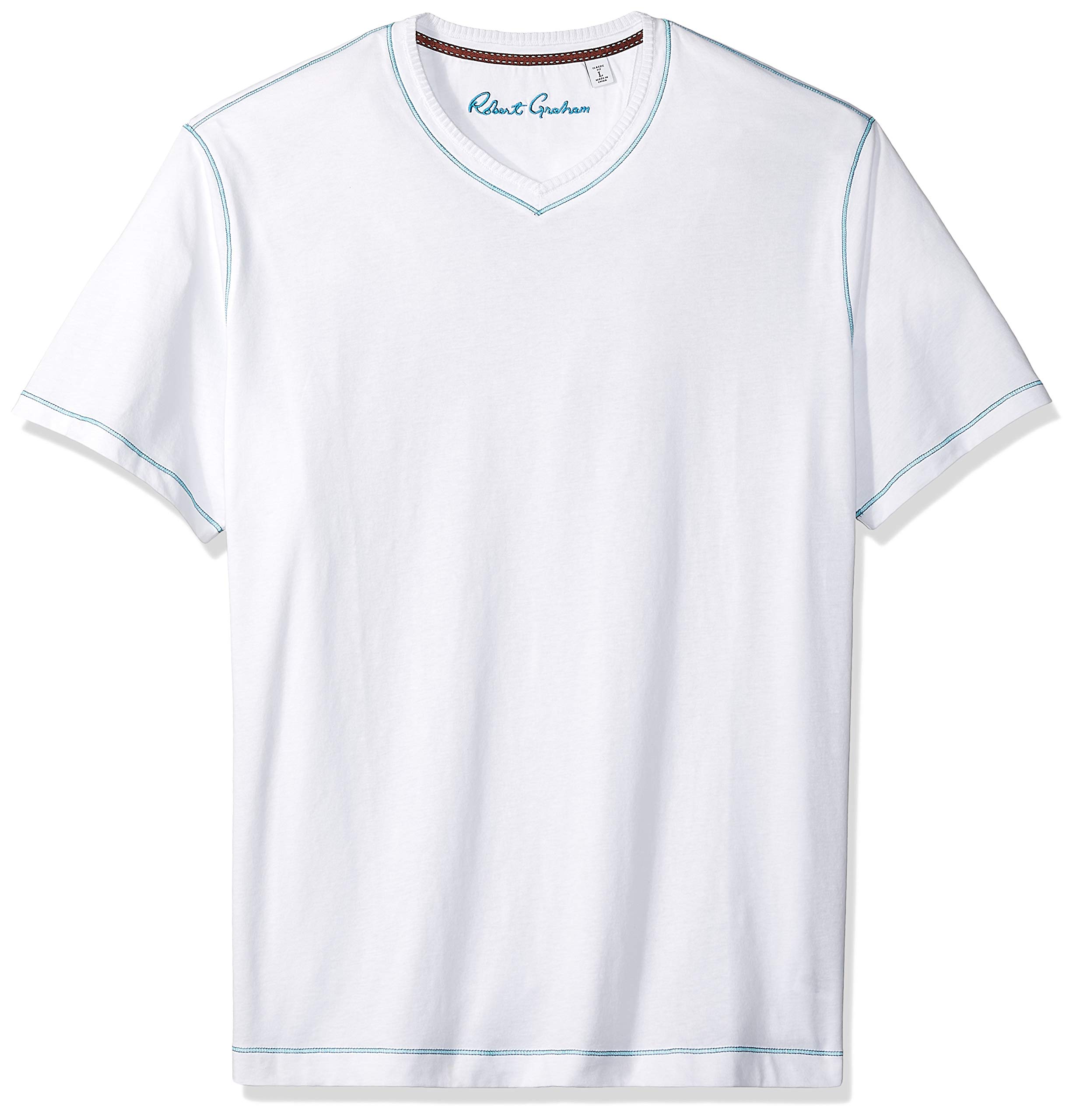 Robert GrahamMens Men’s Maxfield Short-Sleeve V-Neck, Pull-on T-Shirt for Men