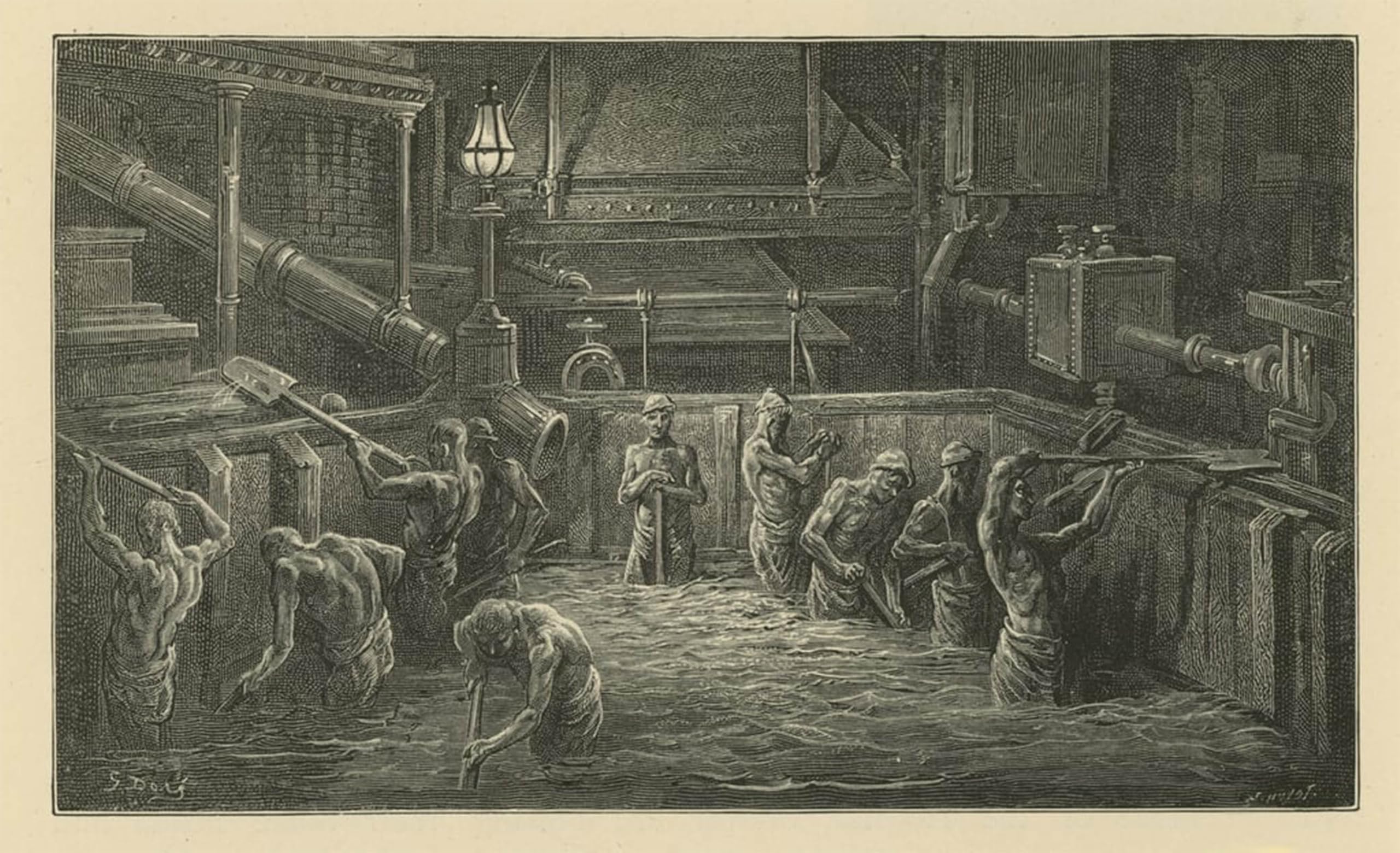 POSTERIIk Vintage Art Print Images Pictures Print Mixing the Malt by Gustave Dore Modern Colour Posters for Office Home Decor 60x90cm