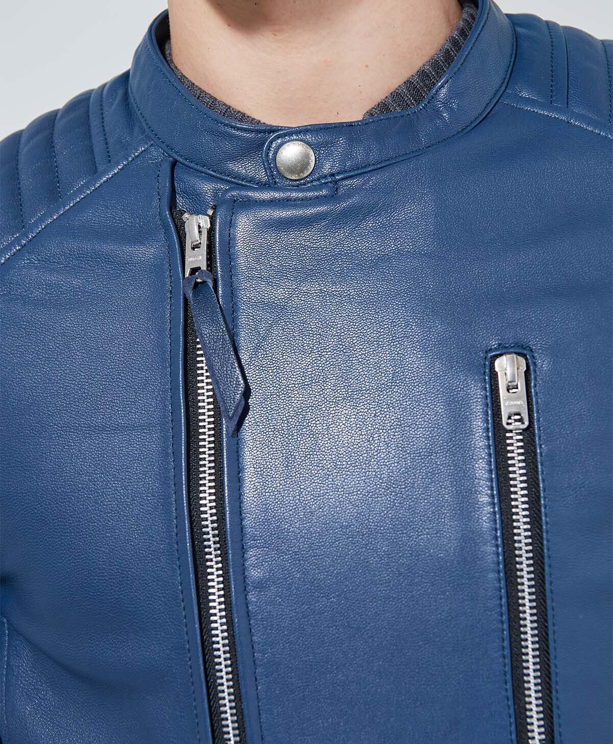 カドヤ] ジャケット FENNEL-2 メンズ ブルーグレイ カドヤ革ジャン普段着