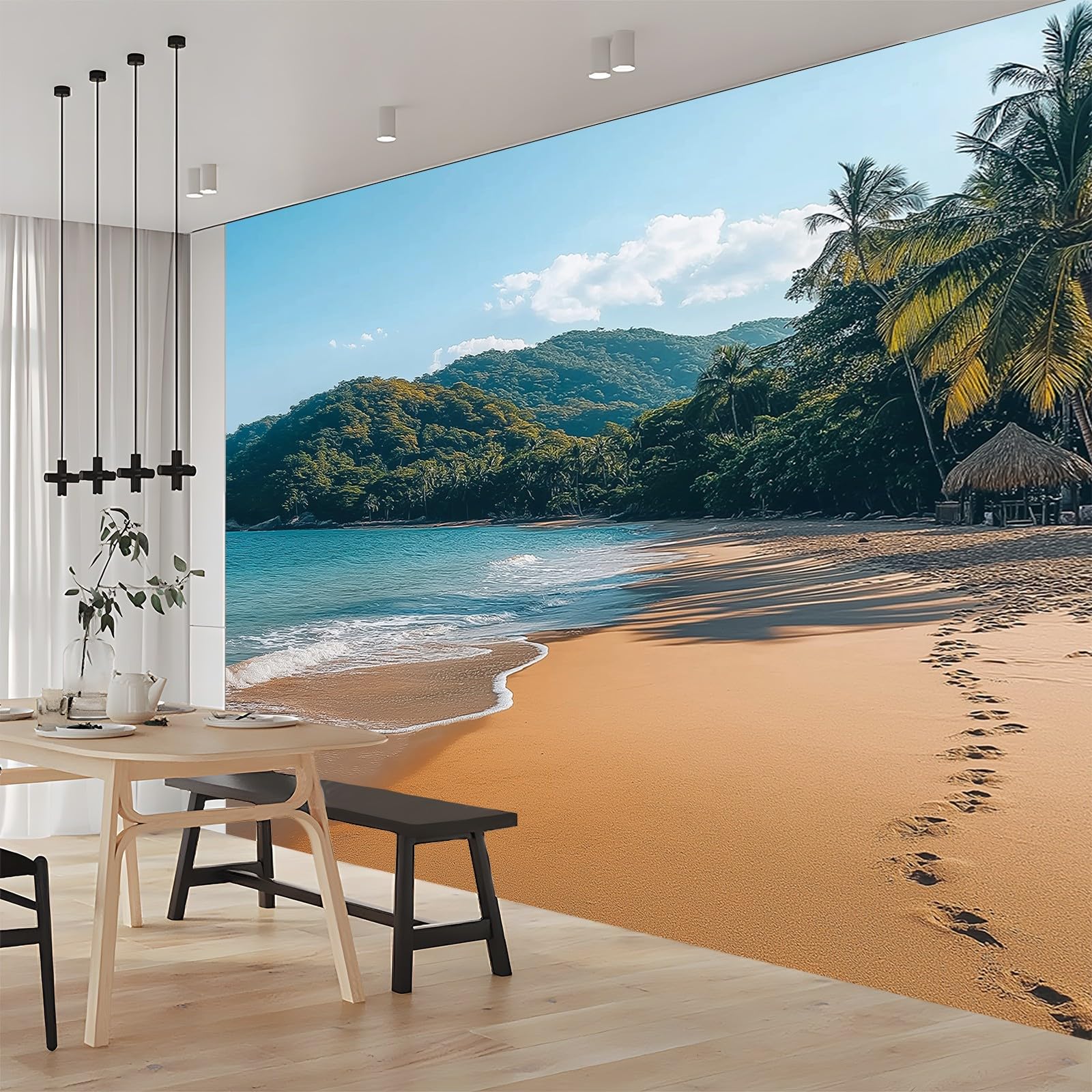 Mural Fotográfico Playa En Acapulco México 350x256 cm Murales Decorativos Pared 3D Papel Pintado, Moderno Decoración de Paredes para salón Dormitorio Pasillo Comedor