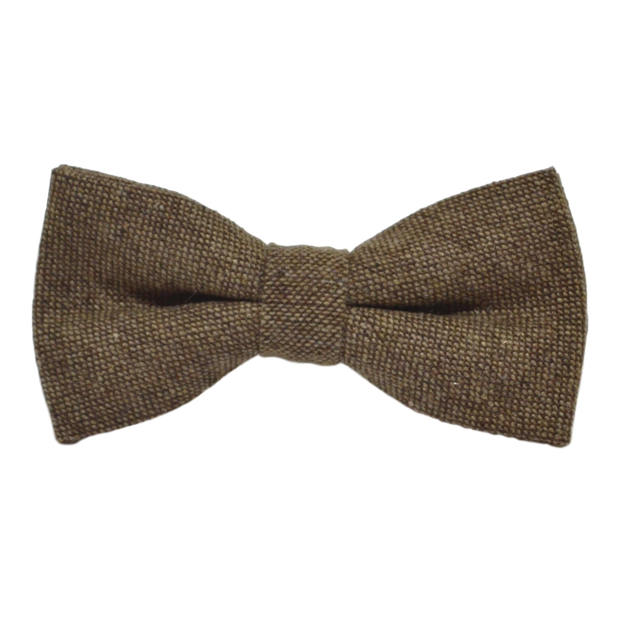 King & Priory Highland Weave Hessian Brown Bow Tie