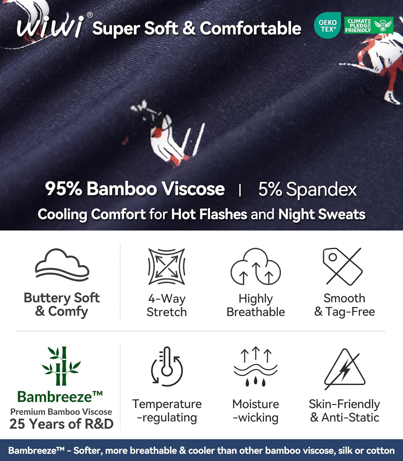 WiWi Viscose from Bamboo Mens Pajama Pants Soft Lounge Bottoms Sweatpants Sleep Pant Drawstring with Pockets S-XXL - Image 6