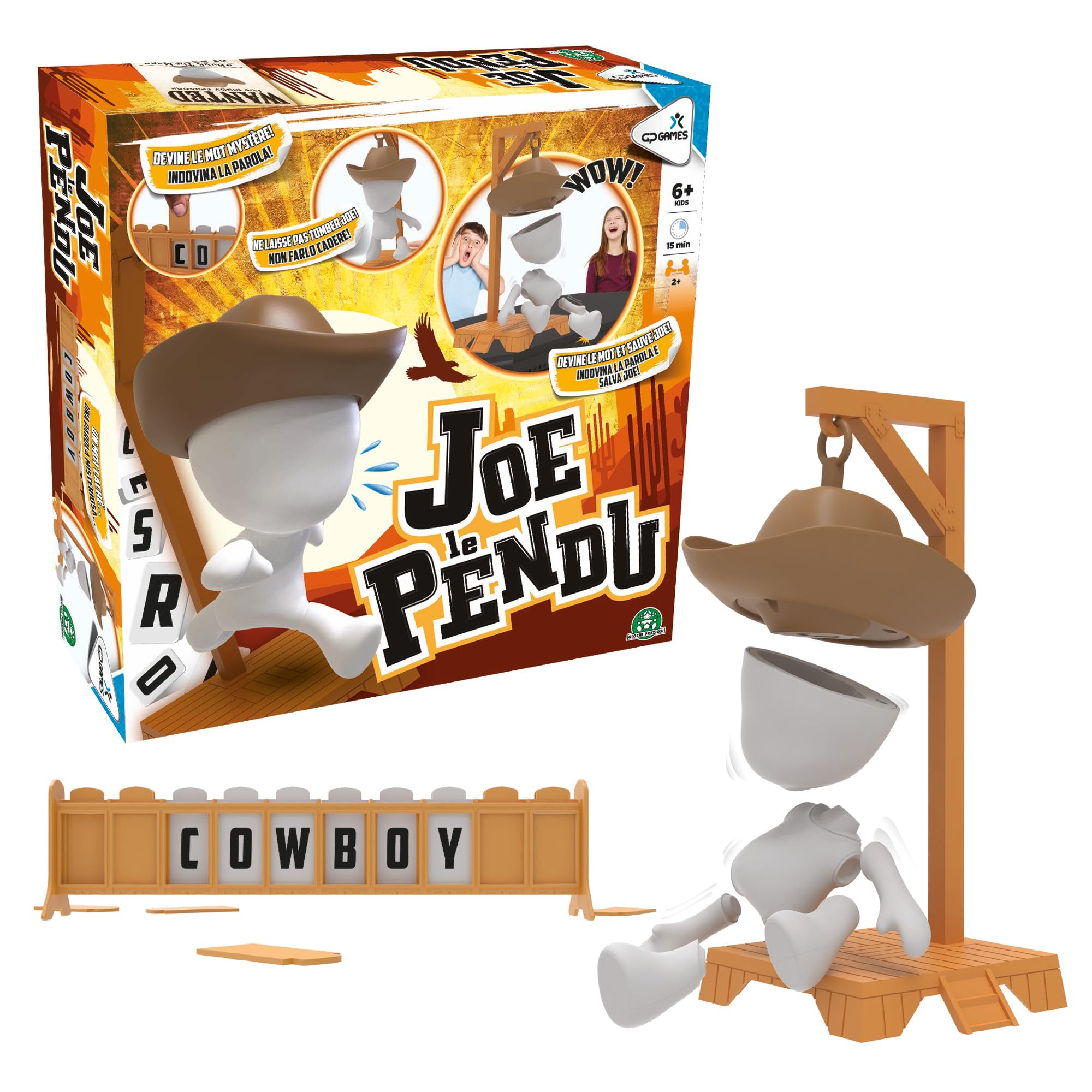 Joe Le Pendu, Gioco da tavolo Intemporale - Devine La Parola Prima di essere impiccato, Rapidità e riflessione, 2 giocatori e più, per bambini dai 6 anni, GP100, Marrone