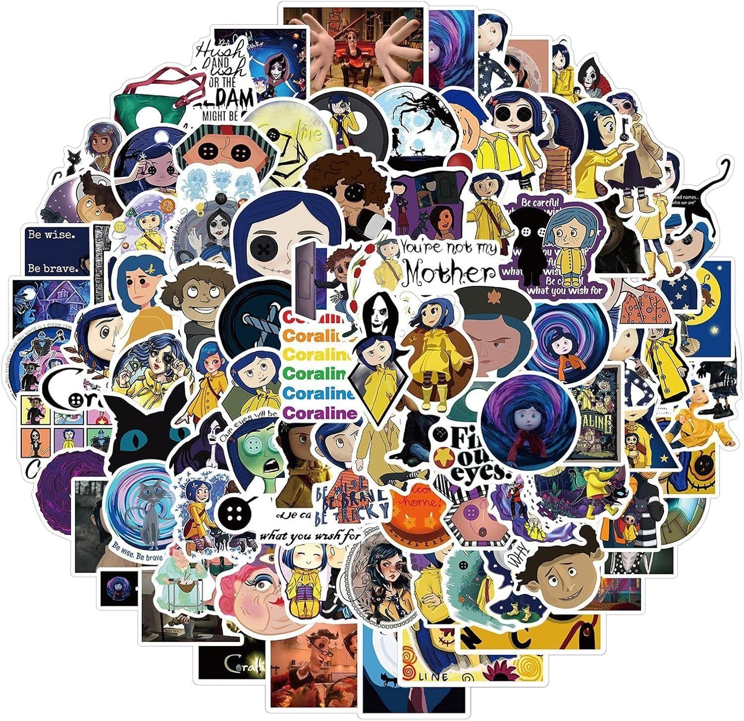 SSUMMERISH WIND Cool Stickers, 100PCs, Cute Vinyl Waterproof Decals, Kindle Stickers for Hydro Flask, Laptop, Water Bottle, Decals for Teens, Girls