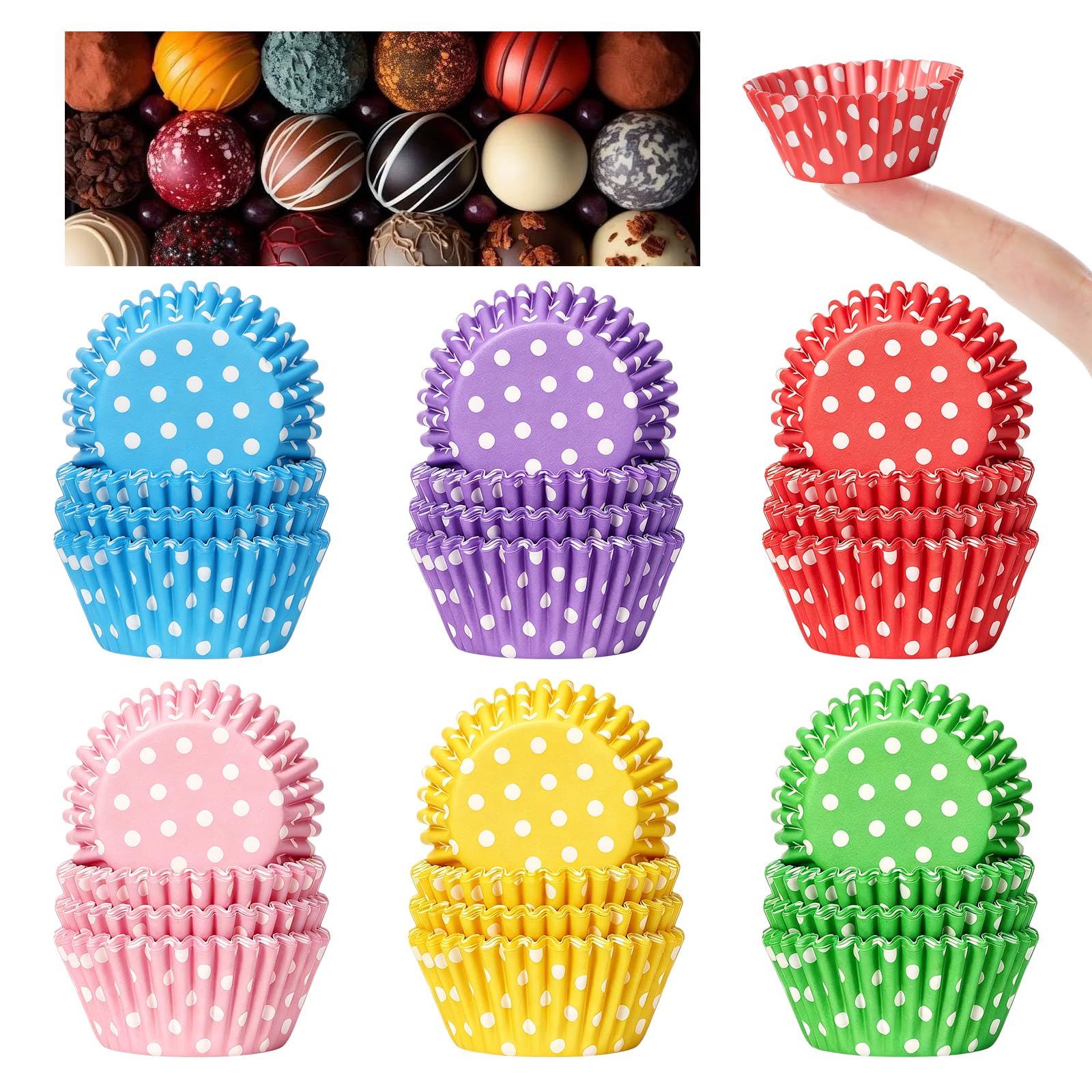 600 Pcs Icing Design Mini Cupcake Liner Confetti Sprinkle Cupcake Liners Baking Cups Paper Baking Cupcakes Liner Small Candy Cups for Birthday Party Cake Decoration