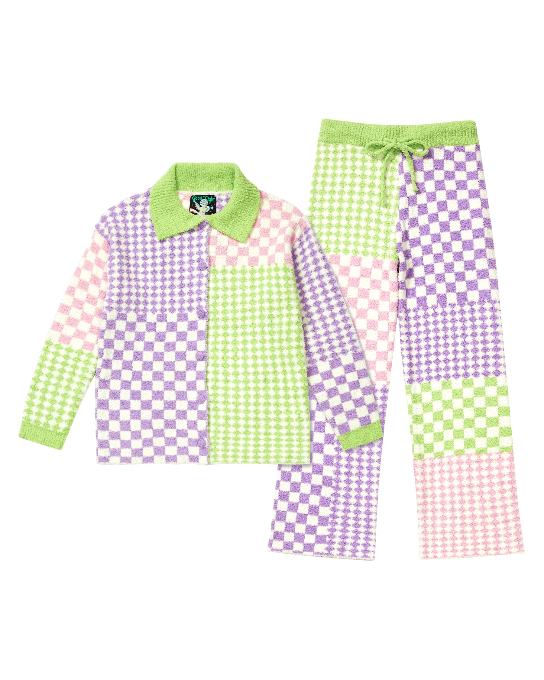 Amazon | [WIGGLE WIGGLE] パジャマ上下セット(長袖) - Grape