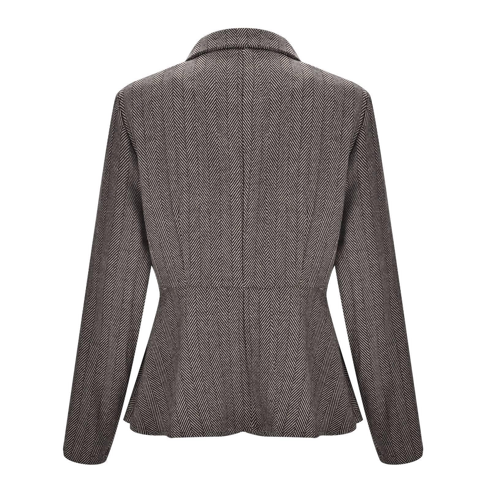 Generisch Blazer Elegante chaqueta de traje de oficina jacquard floral para mujer, con cierre de doble botonadura
