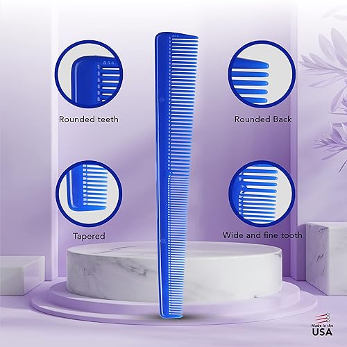 Miniatura 4 de Styling Gear #131 - Juego de 12 peinetas de corte cónico de pelo trenzado flexible ideal para peluqueros hombres y mujeres (negro)