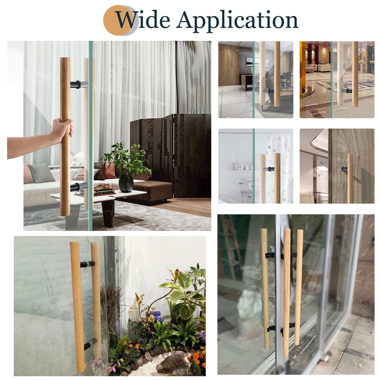 Manijas de Puerta corredizas de Madera de Doble Cara con Sistema de Empuje y Tiro - Manijas de Granero corredizas de 120 cm (47,25") en Forma de H para Uso contemporáneo en viviendas y Local