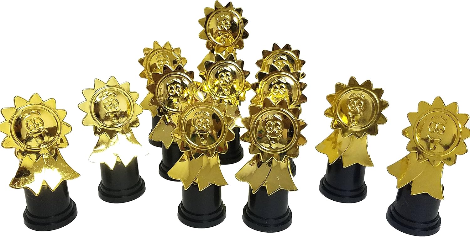 Plastic Gold Trophies, Oscar Trophy, Thumbs Up Trophy, High Five Trophy, Youre #1 Trophy, Star Trophy, Banana Trophy, Rock Star Trophy, by Playscene: Sports & Outdoors