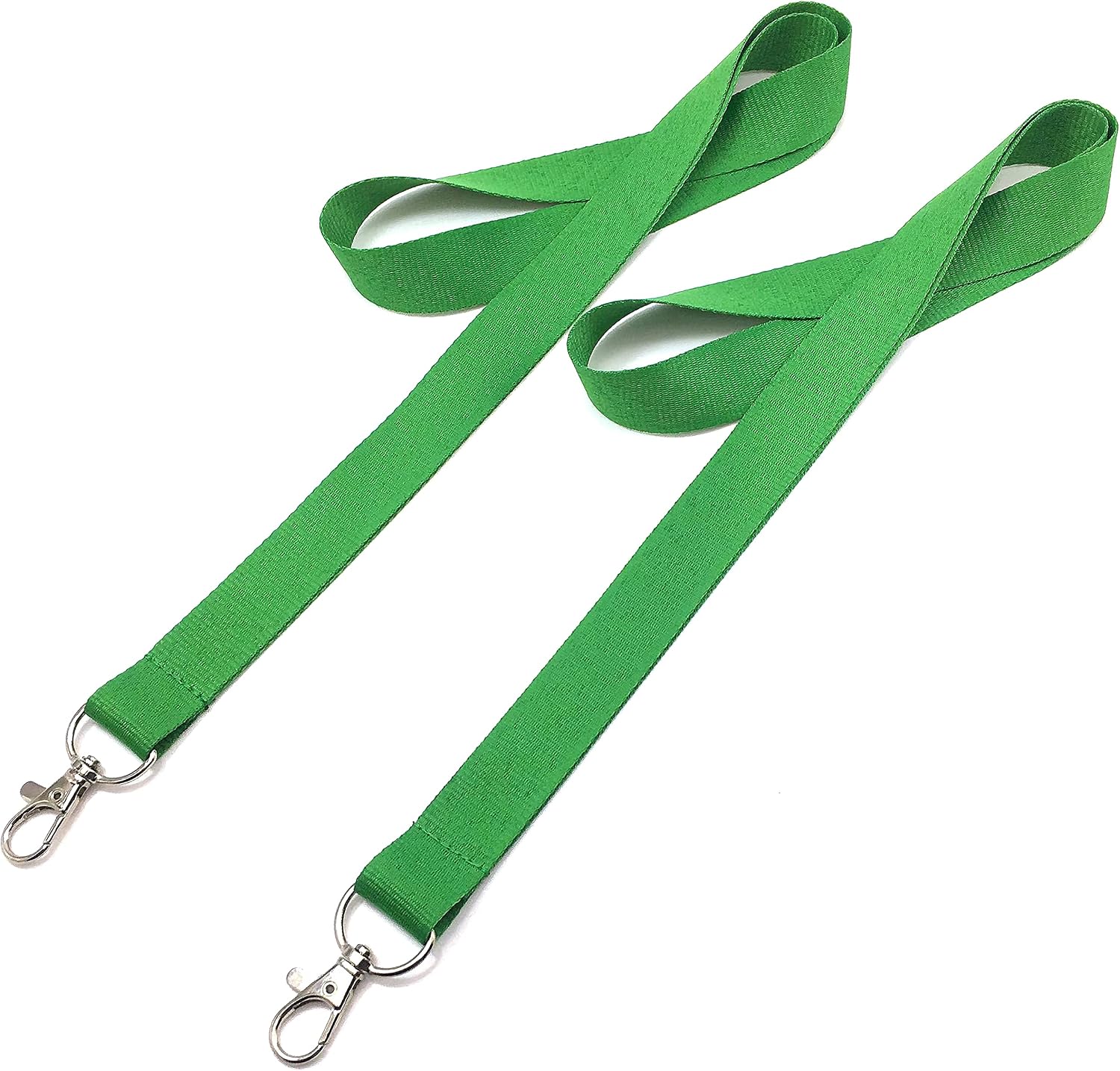 100Pcs Green Lanyards plain durable lanyard for Women Men Neck Lanyard for Name Tag ID Badge Holders Keychains Cards (Green color)