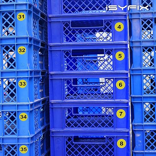 Miniatura 6 de iSYFIX Calcomanías de números consecutivos amarillos  1 a 100, 2 pulgadas, 1 juego  Calcomanías de vinilo autoadhesivas de alta calidad, ideal para