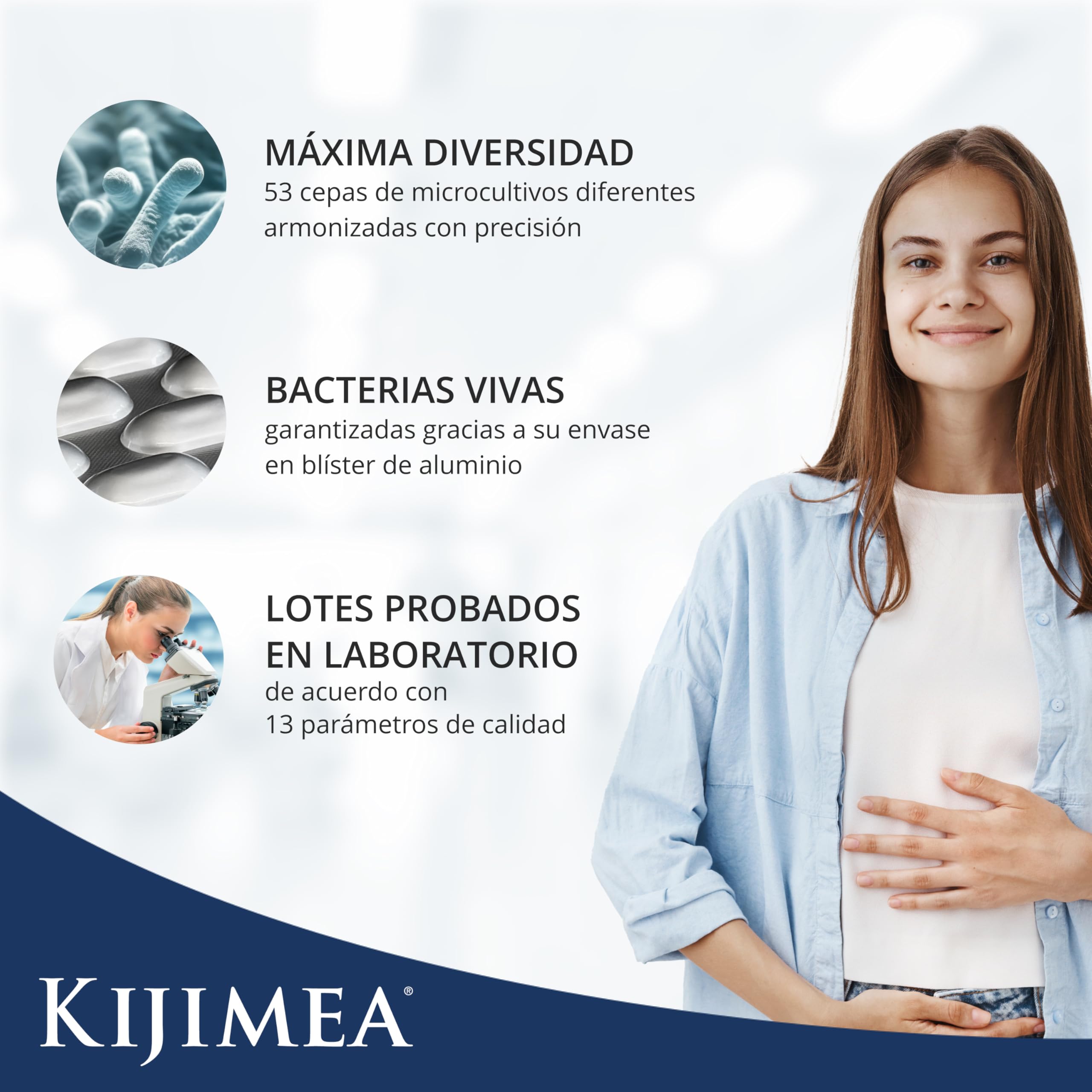 Kijimea K53 Advance - Cápsulas de bacterias intestinales de alta dosis, 53 cepas de microcultivos seleccionadas de la flora intestinal, con biotina, >500 mil millones de UFC por paquete - 28 cápsulas