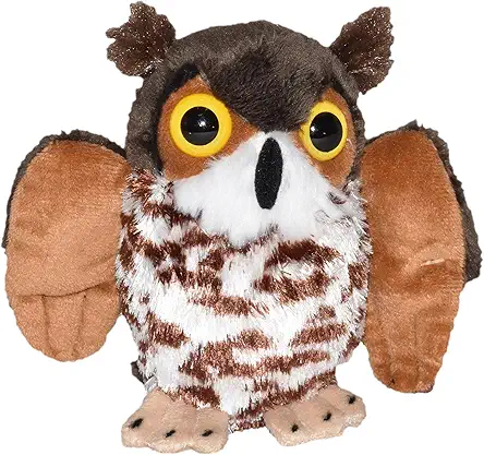 WILD REPUBLIC Pocketkins Eco Great Horned Owl, Stuffed...