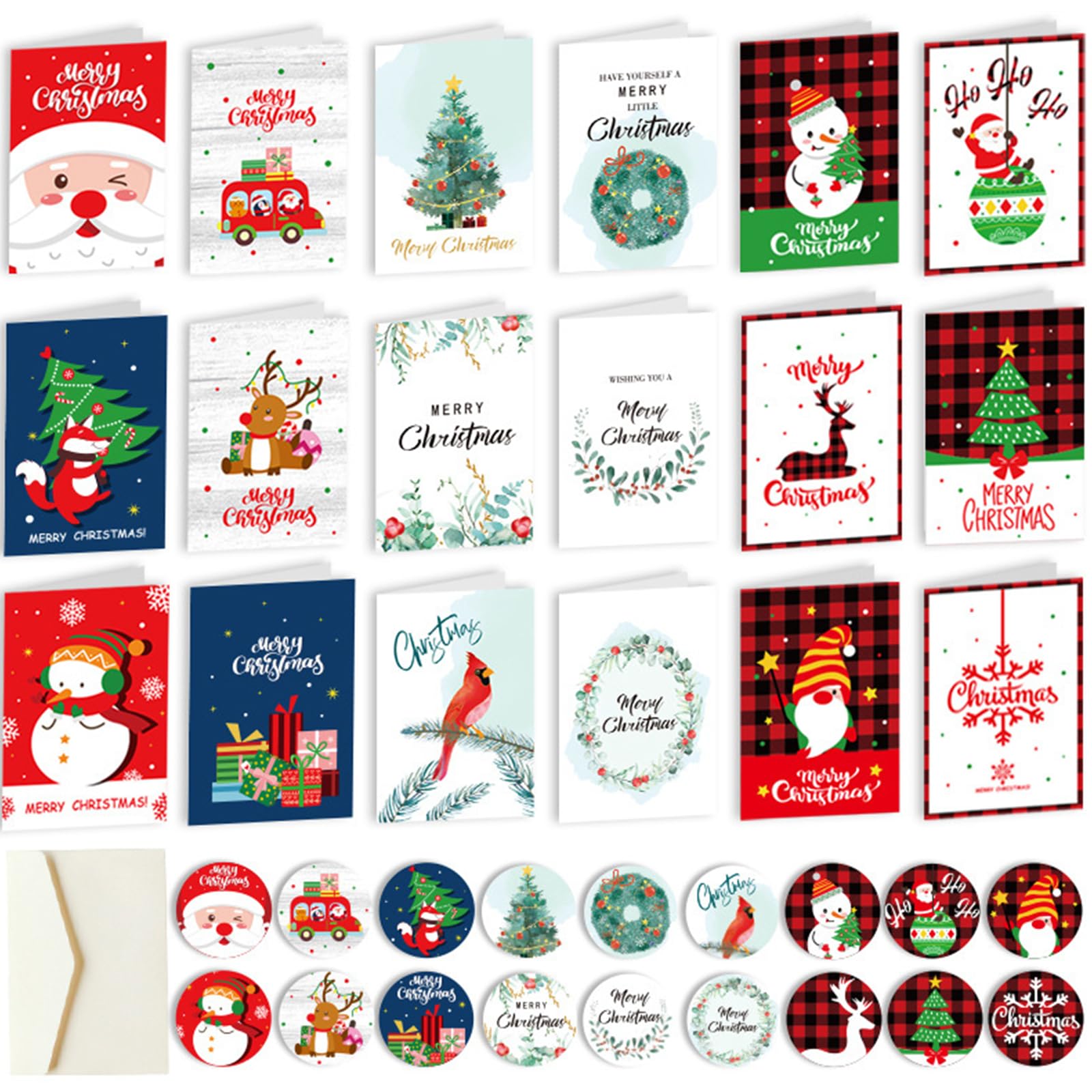 30 pezzi biglietti regalo di buon natale biglietto di auguri adesivi per l'albero di natale Design carino per la carta di decorazione del regalo di capodanno 2022  15