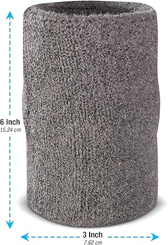 Miniatura 8 de Suddora Muñequerasbrazaletes de doble ancho de 6 pulgadas (par)  Bandas gruesas para baloncesto, tenis, béisbol, gimnasio