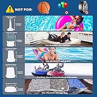 Vista 5 de CAMULAND Mini bomba de aire con diseño magnético, linterna de campamento, bomba eléctrica para inflables con batería de 1400 mAh recargable