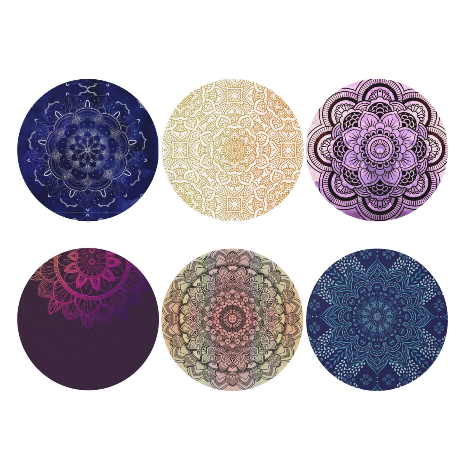 Syiomlis Mandala Coaster for Drinks, Table top Protection Coasters for Outdoor, Indoor, Coffee Table, Kitchen, Office, Bar, Heat Resistant,Gift for