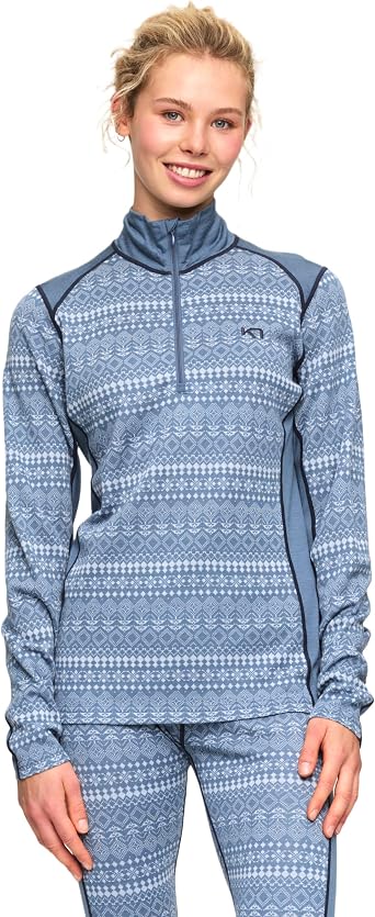 Kari Traa Womens Maud Half Zip Shirt - Super Soft Merino/Modal Blend Midweight Base Layer