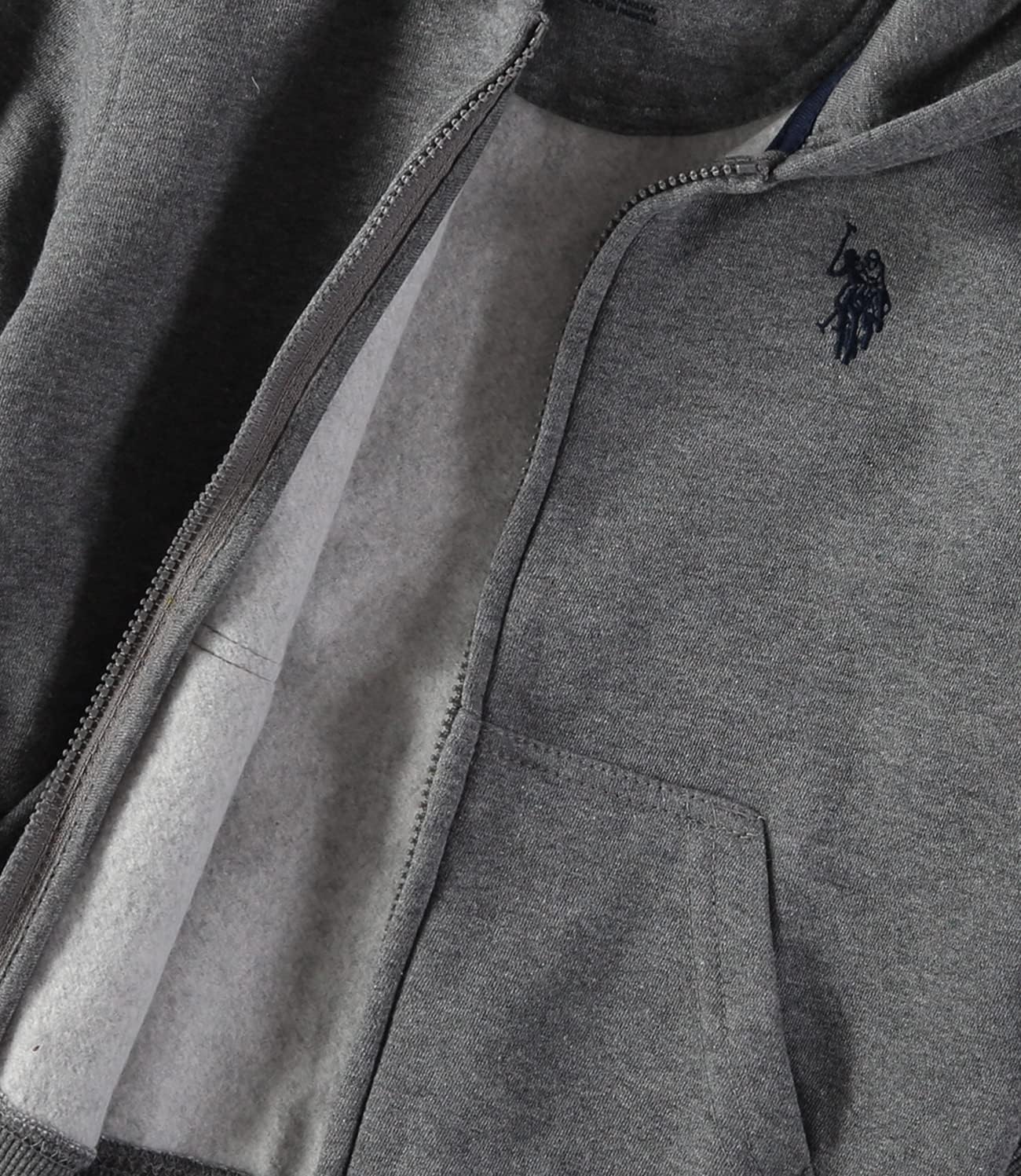 U.S. Polo Assn. Boys' Zip Front Hooded Sweatshirt Hoodie - Image 4