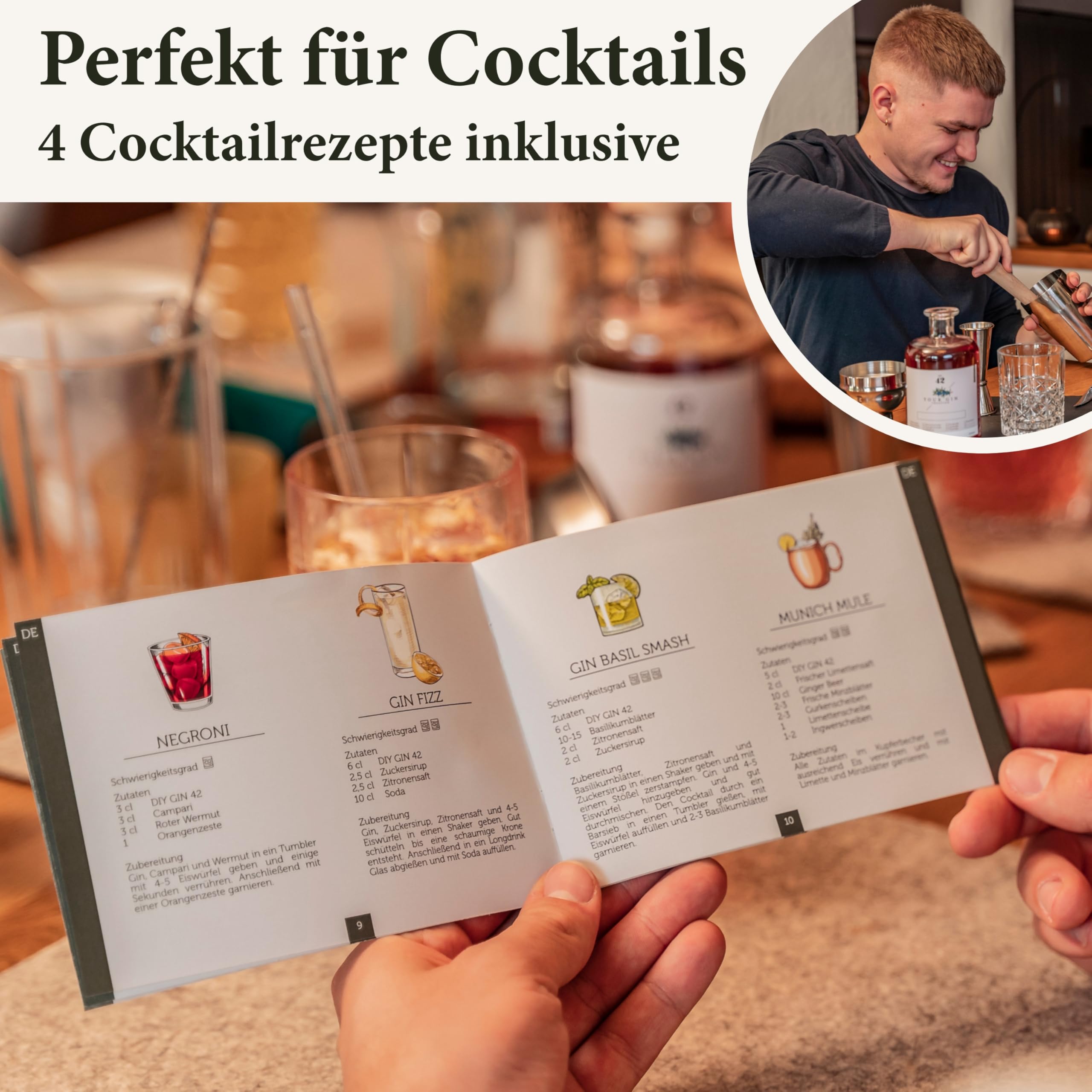 Gin Set zum Selbermachen inkl. ALKOHOL - DIY Gin Geschenkset für Frauen und Männer - Gin Baukasten mit ausgewählten Botanicals und Gewürze - Die Geschenkidee mit Alkohol - Gin Probierset