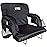 BRAWNTIDE Wide Stadium Chair for Bleachers - Stadium Seat with Back Support, Comfy Thick Cushion, 2 Bleacher Hooks, 4 Pockets, Ideal for Sport Events, Concerts, Parks (Black, Wide Size)