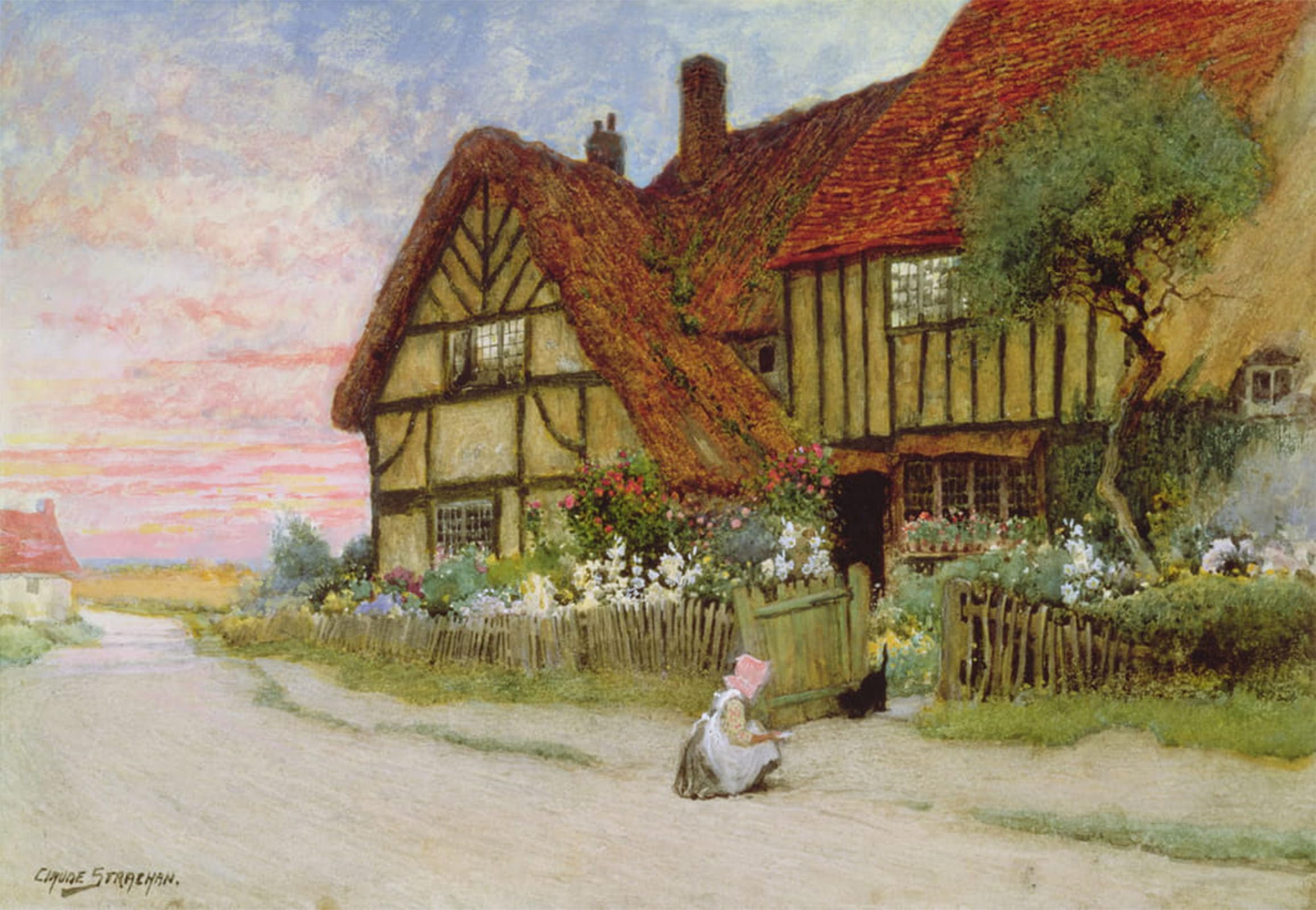 SERENDIPITP Vintage Picture Print on Canvas Wall Art Poster Evening by Arthur Claude Strachan Artwork Print Poster for Wall Decor 60x90cm