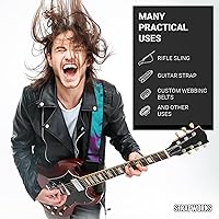 Vista 3 de Strapworks Print Poly Webbing - Correa de utilidad para actividades al aire libre, manualidades, correas de perro, 1 pulgada x 10 yardas, morado